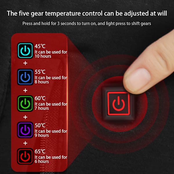 App-styrede elektriske varmeshorts med 5 temperaturniveauer, varmer til lår, ben, knæ, talje og mave, elastiske varmeshorts