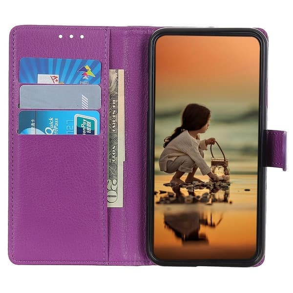 Samsung Galaxy A54 5G Fodral Litchi Texture Lila