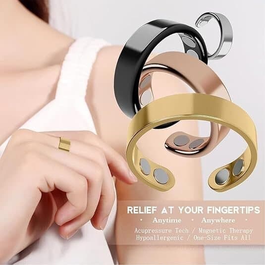4-pack Magnetisk Ring - Justerbar Anti-Snark Ring, Terapeutiska Magnetringar, Unisex