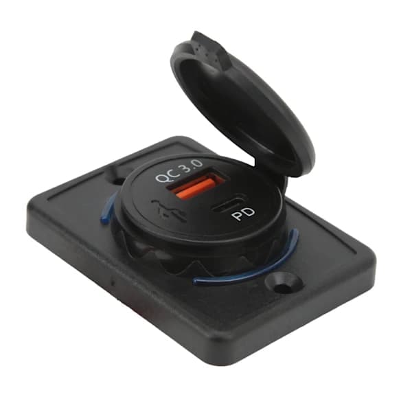 18W PD Billaderadapterstik QC3.0 USB Hurtigopladning Universal til Input 12‑24V Bil RV Elektrisk Udstyr