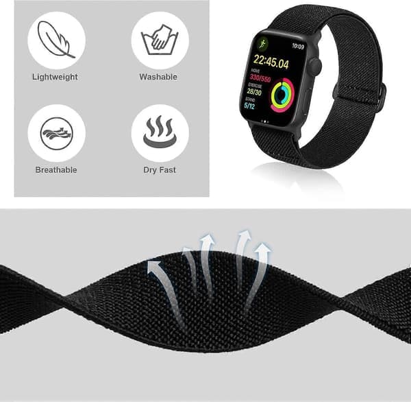 2025 Seneste Model Elastisk Ankel-/Armbånd Kompatibel med Apple Watch 49mm 46mm