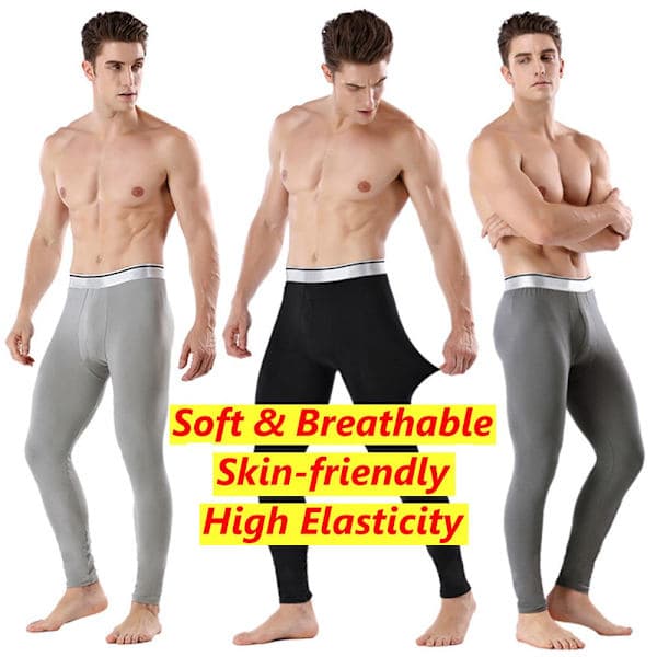Termobyxor Herr Vinter Tjock Fleecefodrad Lång Varm Tights Grå 2XL Gray 2xl