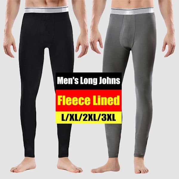 Termobyxor för män, vinter, tjockt fleecefoder, långa varma leggings, mörkgrå 3XL Dark Gray 3XL