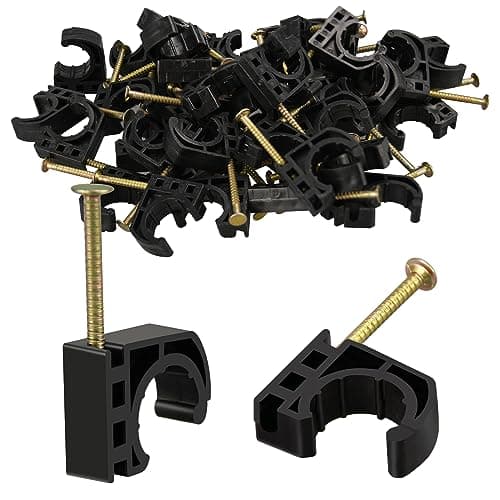 50-pak 1/2\" Halvklemmer J-krog med sømsæt | til PEX, kobber, CPVC-rørforbindelser 50pcs J-hooks 25.4 mm