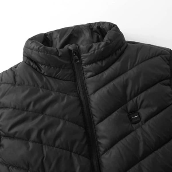 Unisex Opvarmet Vest med Indbyggede Varmepuder USB Sort M