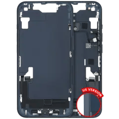 Mellemrammehus med ladeport flex og smådele til iPhone 14 (amerikansk version) (brugt OEM-tegning: Grade B) (Midnight)