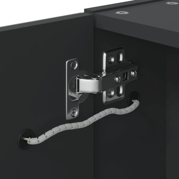 VidaXL Spejlskab og LED-lampe sort 60x13x52 cm Sort