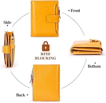 Ægte læder Steampunk Slim Møntpung Dame Møntpung Lynlås Multi Kort Anti-RFID Blokerende Korte Punge