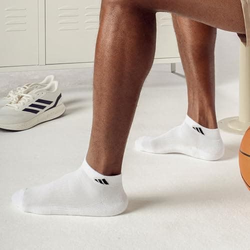 adidas Athletic Cushioned Low Cut Socks Gray One Size