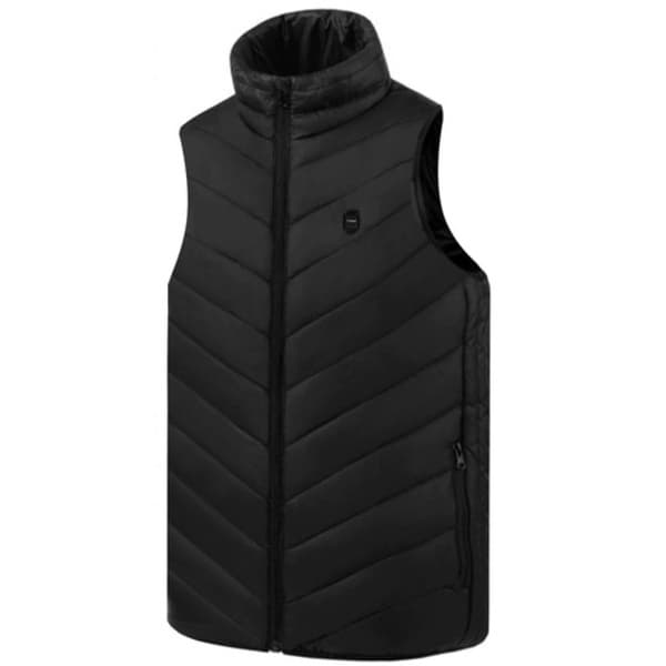 Unisex Opvarmet Vest med Indbyggede Varmepuder USB Sort M