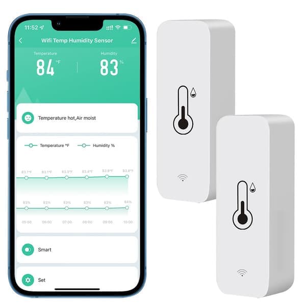 2 x Tuya Wifi Temperatur- og luftfugtighedssensor Indendørs Termometer Hygrometer 2 2