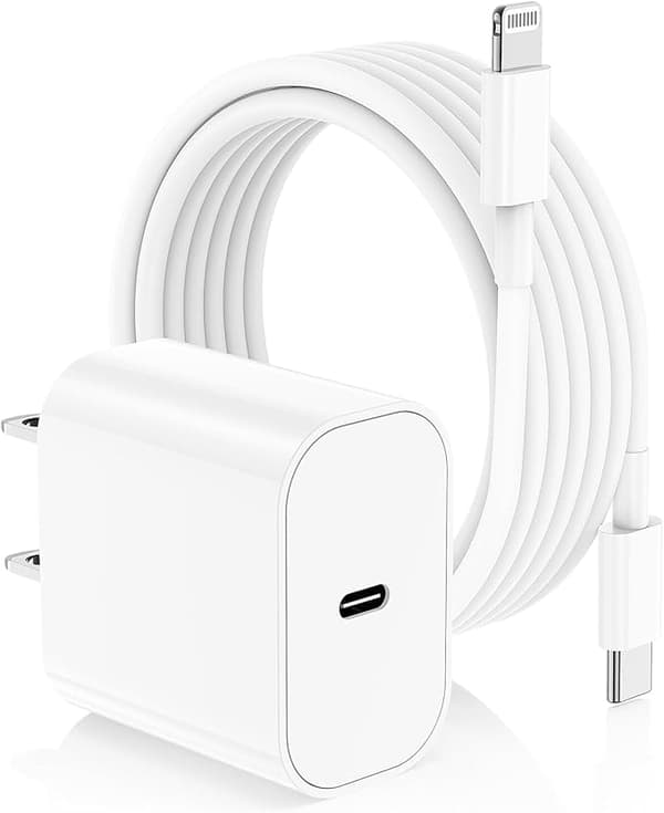 1-pak iPhone opladersæt, 20W Lightning-adapter + 2m kabel, hvid 1-Pack Lightning