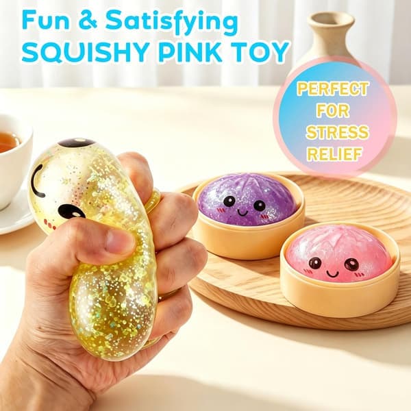 4 st Dumpling Squeeze Toy, Dumplings Squishy Flashing Dumpling Squishies Stressboll, Dumplings Squeeze Stress Ångestlindring för barn