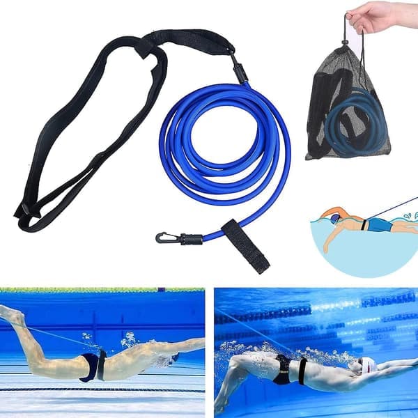Justerbart Simbälte för Pool, Simmotståndsbälte, Simbälte för Poolhängande Träning, Bungee Simmotstånd