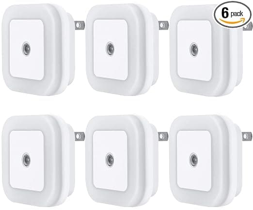 LED Nattlampa med Smart Sensor Skymning till Gryning Sensor, Dagsljusvit, 0.5W Plug-in, 6-pack