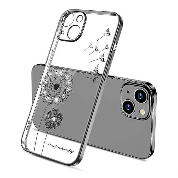 （pow yeah！）Galvanisert diamantløvetann TPU-deksel til iPhone 14 Plus