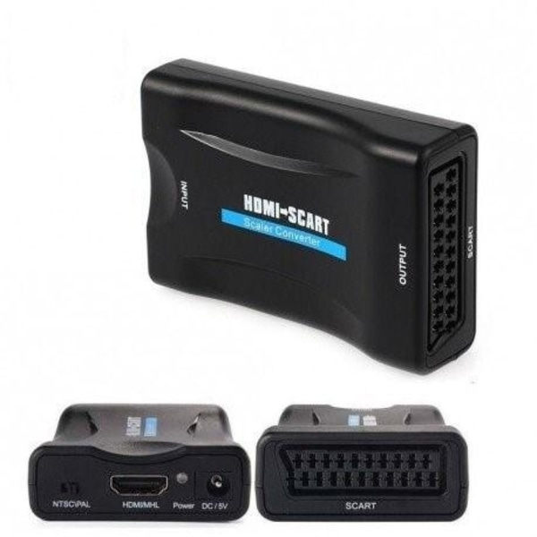 HDMI til SCART Konverter Adapter Boks Sort