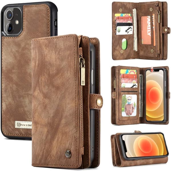 Caseme 008 för iPhone 15 plus brun brun brown