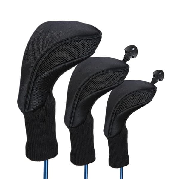 3X Golfkøllehodebeskyttersett Lang Hals Driver Fairway Woods Hovedbeskyttelse