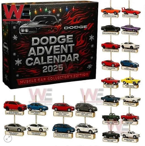 Klassisk Dodge Adventskalender Blind Box - Julgransdekoration, Akrylhänge Samlarprydnad