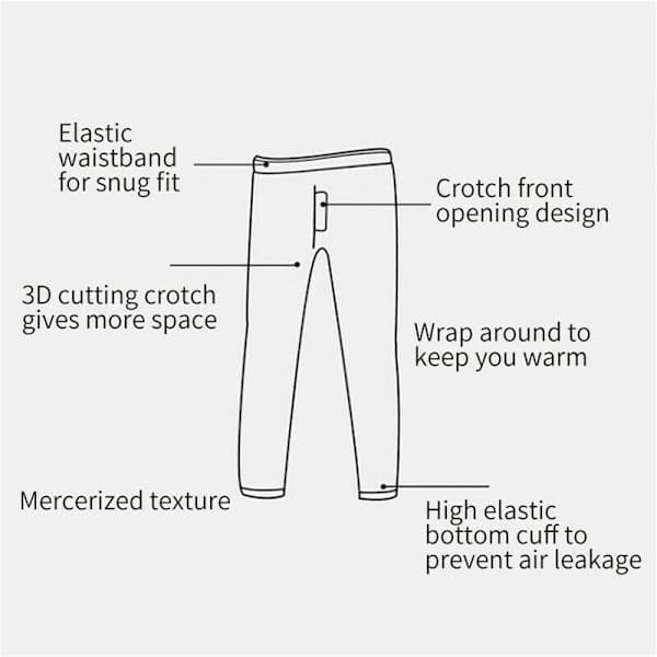 Termobyxor Herr Vinter Tjock Fleecefodrad Lång Varma Leggings Grå L Gray L