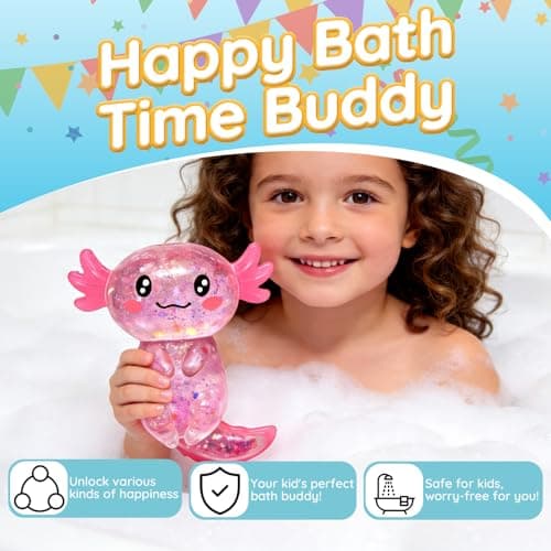 Axolotl Squishy Glitter Stressavlastande Leksak, Långsamt Stigande Squishy (Rosa) | Avlastande Squishy Leksaker, Långsamt Stigande Squishy Leksaker E-yellow