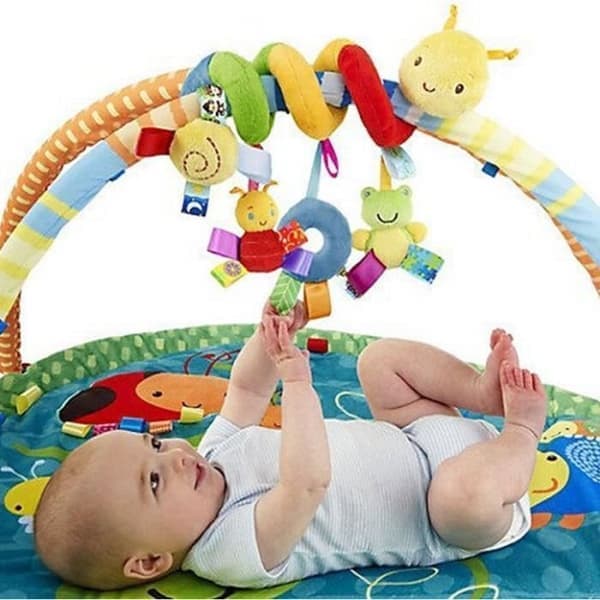 {NT} Dyrefarve Twist Babylegetøj Spiral Aktivitet Sidder Seng Barnevogn Vogn 50cm