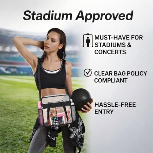Stadionkassi työhön ja urheilutapahtumiin Gray/Silver 30x30x15cm