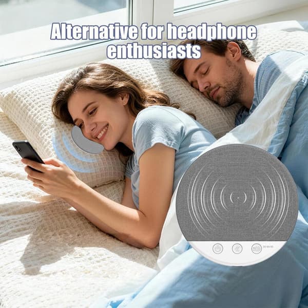 Bluetooth puthøyttaler med hvit støy-timer Trådløs søvnhjelp med stereobass Private sovehodetelefoner Grå Gray