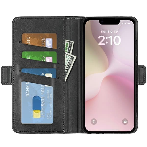 SKALO iPhone 16e Premium ID Wallet etui - Sort Sort Sort