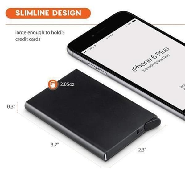 Pop-Up Korttikotelo RFID-signaalin estolla - Musta, Turvallinen lompakko black