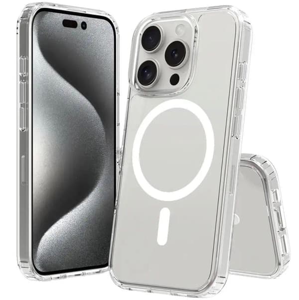 iPhone 16 Pro Max Deksel Transparent MagSafe - Omfattende Støtbestandig Beskyttelse