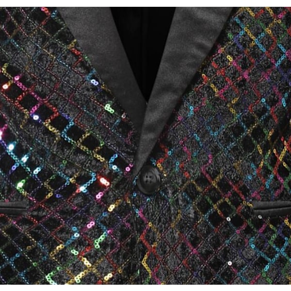 Herre Smoking Sequin Jakke Blazers Balfest guld L gold