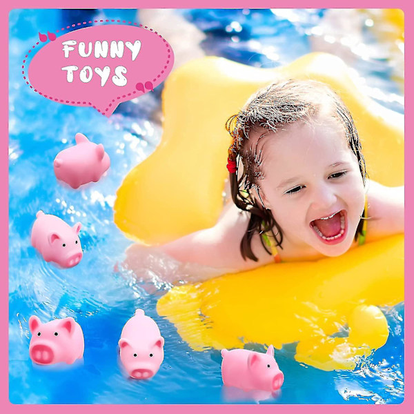 50 st gummibadleksaker gris i bulk mini grisleksaker rosa gris badkar leksaker flyta pip leksaker för babyshower halloween jul fest