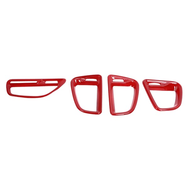 (SC)4PCS Sentral konsoll luftventil deksel trim erstatning for Dodge Challenger 2015 2021 Rød