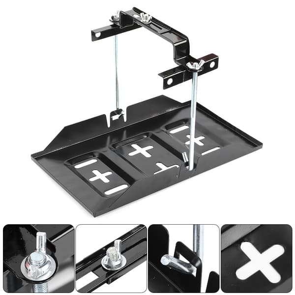 (SC) Oppbevaring Batteriholder Brettmontering Hold nede Klemfeste Sett Biltilbehør 19CM