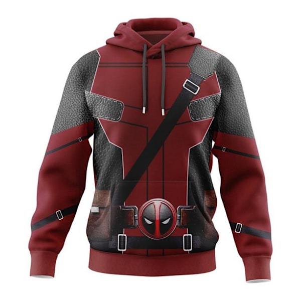 Cosplay Deadpool 3 Wolverine 3D Huvtröja Superhjälte X-Men Jacka Kappor Kostymer Röd Red 3XL