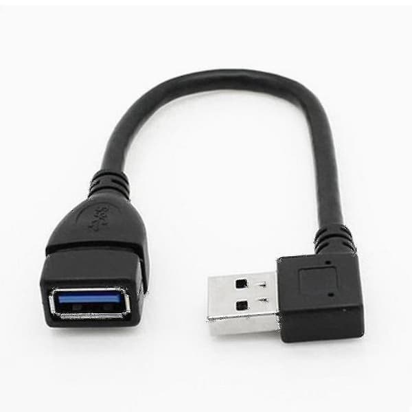 2x USB 3.0 Angled 90 Degree Extension Cable Male to Female Adapter Cable Data Right