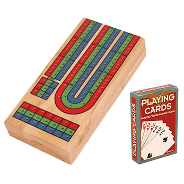 Sett Cribbage Bord Spill Solid Tre Party Bordspill Bord Cribbage Kortspill [HK] Som Vist As Shown 37.5X9.5cm