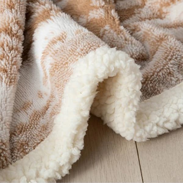 (SC) Fuskepels Vendbart Teppe, Koselig Varmt & Sherpafleece, Fluffy Mykt, Perfekt for Sofasengsofa, Maskinvaskbart, Egnet for Barn Eldre