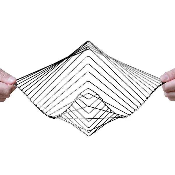 (SC) Square Wave - Fascinating Kinetic Wind Spinner, Magical Calming Art Silver