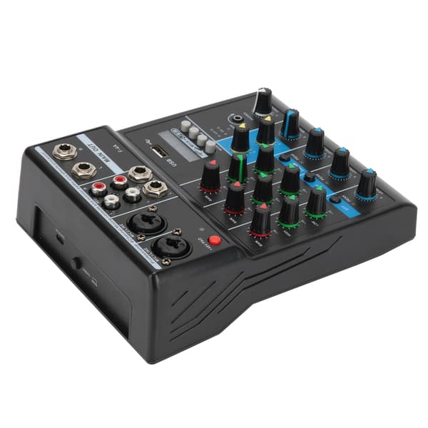 (SC) 4-channel audio mixer, reverb-delay effect with portable mini-mixer design, USB audio interface and wireless Bluetooth streaming for live use