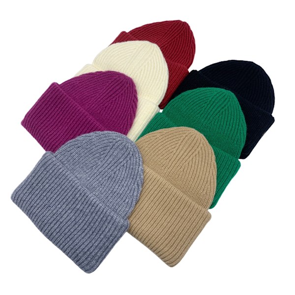 Koreansk stil damer varma vinter stickade mössor ull japansk stil förtjockad herrmode unisex wine red