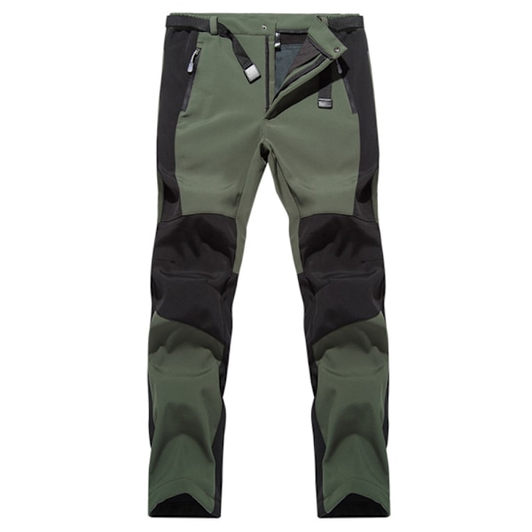 Herr vinter utomhus vindtät softshellbyxor fleecebyxor Armégrön Army green M