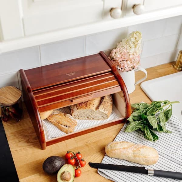 [SC] Bread Box - Creative Home - Primary Colors - Beech - 38x28.5x17.5 cm - Roll Top Brun