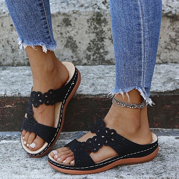 Sommermode højhælede lette platformsandaler. sort EU 41 EU 41 black