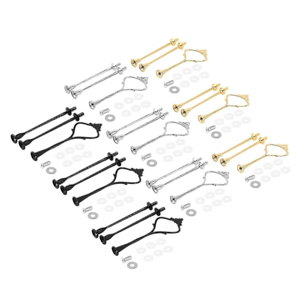 6 set med hårdvarukakställ 3-vånings kakställ monteringsfästen för bröllop och fest - WELLNGS