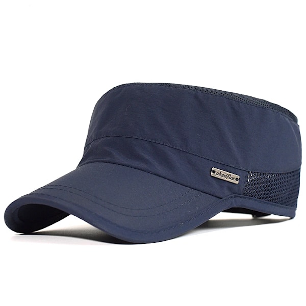 Sommar Mesh Utomhus Sport Snabbtorkande Militär Kepsar Herr Andningsbar Kepsen Armé Kepsen Platt Hatt Cykel Kepsen Kepsen Marin B Navy Blue Adjustable 57-62cm