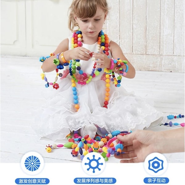Børns DIY Perletræknings Pædagogisk Legetøj, Pop Perle Halskæde Armbånd Uden Reb, Piger Væve Perler Materialesæt
