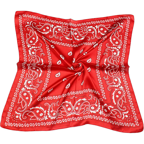 1pc paisley bandana cowboy bandana unisex printed headband shawl wrist guard red（red）